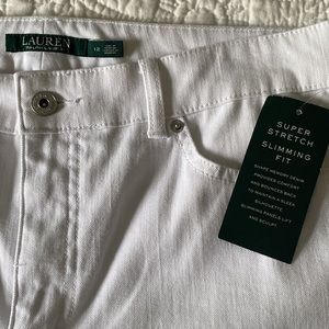 NWT White Ralph Lauren Skinny Stretch Jeans Size 12, 27” inseam